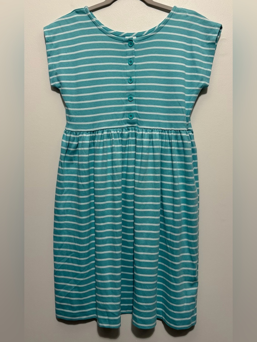 2017 Hanna Andersson Stripe Day Play Dress Poolside Blue White Size 140/10